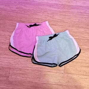 Btween Active Girls Gym/Running Shorts 2 Pack - Built in Brief - Size L 10/12
